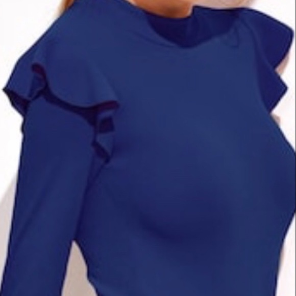 🍁MOCK NECK FULL FRILL BODYSUIT TEXTURED TOP 🍂🍁 - Picture 4 of 8